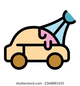 Car foam icon outline vector. Check body. Garage industry color flat