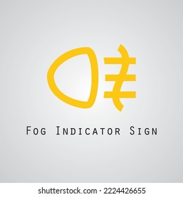 Car fog indicator light dashboard panel minimal flat icon warning lights isolated vector illustration