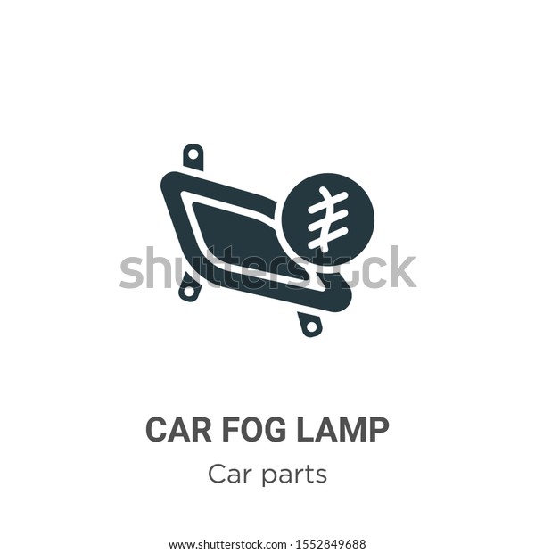 Car fog lamp vector icon on\
white background. Flat vector car fog lamp icon symbol sign from\
modern car parts collection for mobile concept and web apps\
design.