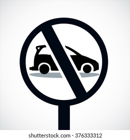 car forbidden icon, on white background