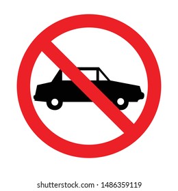 Car forbidden icon. Vector illustration