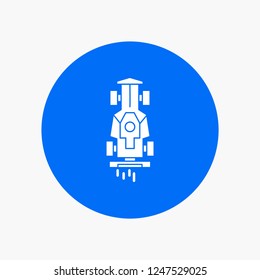 Car, formula, game, racing, speed White Glyph Icon in Circle. Vector Button illustration