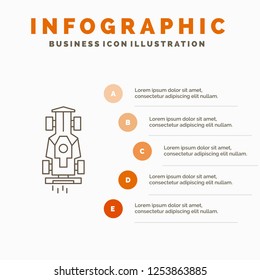 Car, formula, game, racing, speed Infographics Template for Website and Presentation. Line Gray icon with Orange infographic style vector illustration