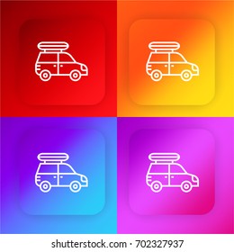 Car four color gradient app icon set