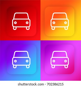 Car four color gradient app icon set