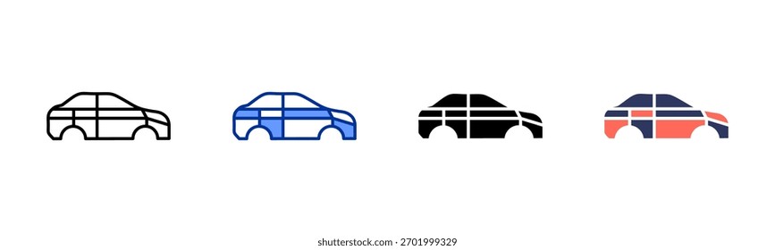 Auto Frame Design Symbol setzen mehrere Stilsammlung