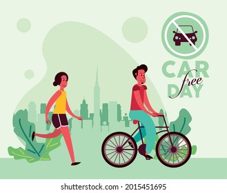 car free day campaign with couple