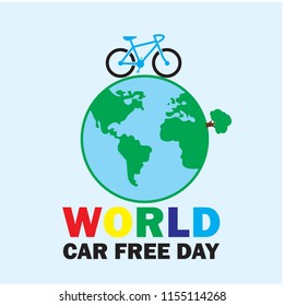 car free day concept vector illustration