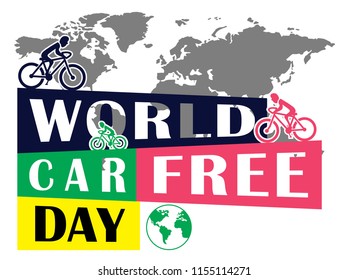 car free day concept vector illustration