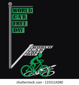 car free day concept vector illustration