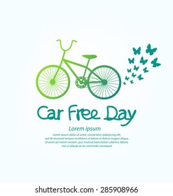 car free day concept vector illustration.