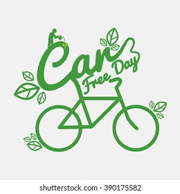 Car Free Day Concept Vector Illustration