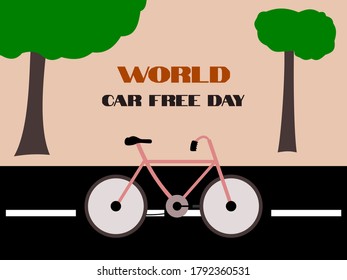 Car free day flat vector illustration