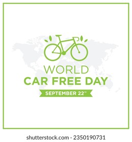 Car free day greetings vector.