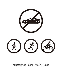Car free day icon isolated on white background