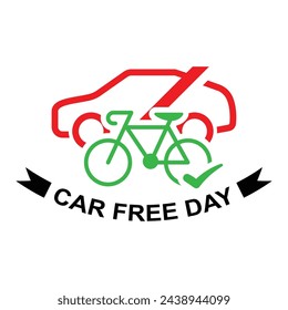 Car free day icon isolated on background vector illustration.