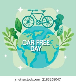 car free day lettering in earth