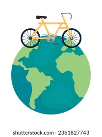 car free day planet isolated icon