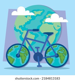 car free day poster with bicycle