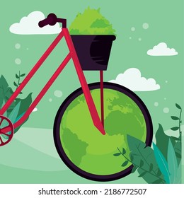 car free day poster with a bike