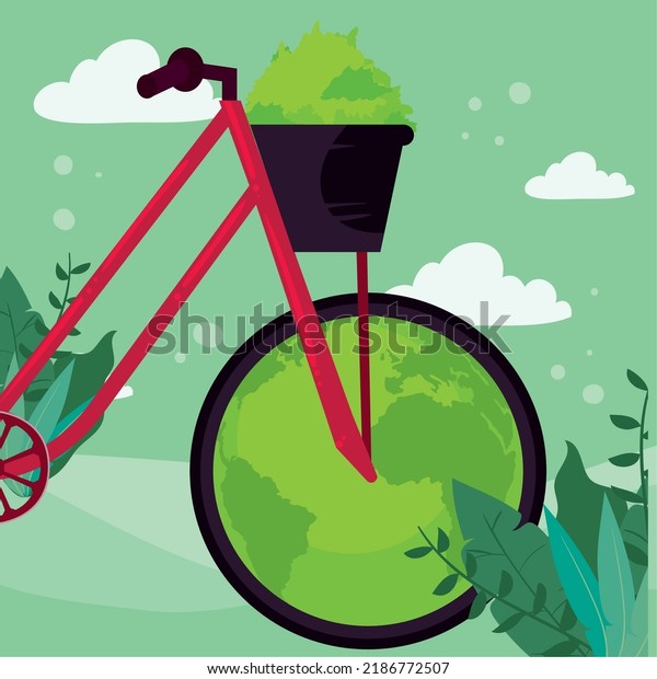 car free day poster with a
bike