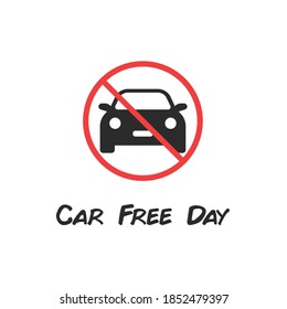 Vector de señal de día libre de coche bueno para el signo o la etiqueta adhesiva. Vector de icono de auto aislado en blanco. Actividad saludable.