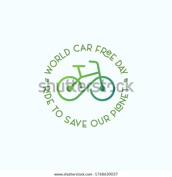 Car free\
day symbol with bicycle vector\
illustration