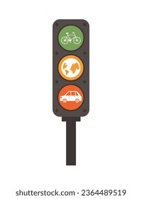 car free day traffic light vector isolated