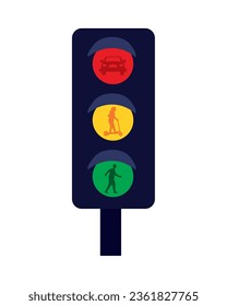 car free day traffic lights symbol isolated icon
