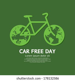Car Free Day Vector Illustration