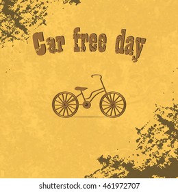 Car Free Day Vector Illustration.