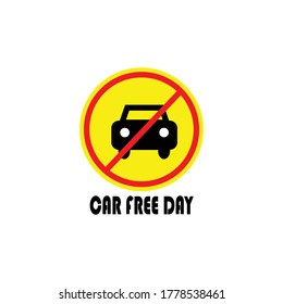 Car free day vector tempalte design illustration.