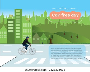 Día libre de coches.22 de septiembre, ciudad libre de coches, caminar o ciclismo como opciones.