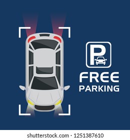 car with free parking signal