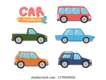 Car freehand design set 2