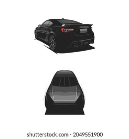 car front and back view vector