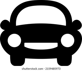 Car front flat icon Isolated illustration automobile sign.