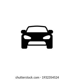 Car front glyph icon. Simple solid style sign symbol. Auto, view, sport, race, transport concept. Vector illustration isolated on white background. EPS 10.