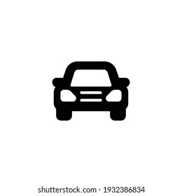 Car front glyph icon. Simple solid style sign symbol. Auto, view, sport, race, transport concept. Vector illustration isolated on white background. EPS 10.