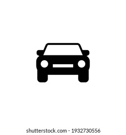 Car front glyph icon. Simple solid style sign symbol. Auto, view, sport, race, transport concept. Vector illustration isolated on white background. EPS 10.