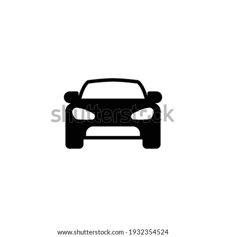 Car front glyph icon. Simple solid style sign symbol. Auto, view, sport, race, transport concept. Vector illustration isolated on white background. EPS 10.