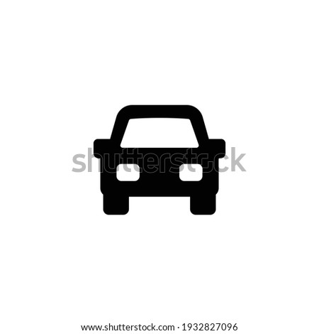 Car front glyph icon. Simple solid style sign symbol. Auto, view, sport, race, transport concept. Vector illustration isolated on white background. EPS 10.