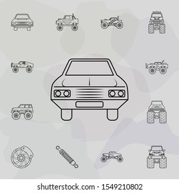 Car front icon. Bigfoot car icons universal set for web and mobile