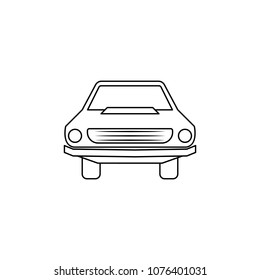 car front illustration. Element of extreme races for mobile concept and web apps. Thin line car front illustration can be used for web and mobile. Premium icon on white background