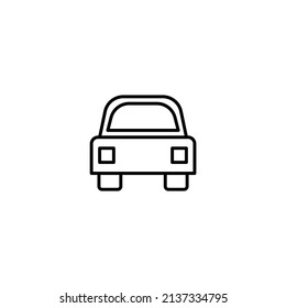 Car front line icon. Sign symbol in simple outline style. Auto, view, sport, race, transportation concept. Vector illustration isolated on white background. EPS 10.