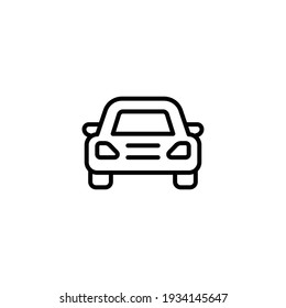 Car front line icon. Simple outline style sign symbol. Auto, view, sport, race, transport concept. Vector illustration isolated on white background. EPS 10.