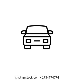 Car front line icon. Simple outline style sign symbol. Auto, view, sport, race, transport concept. Vector illustration isolated on white background. EPS 10.