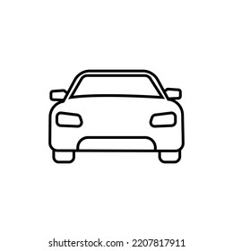 Car front line icon. Simple outline style sign symbol. Auto, view, sport, race, transport concept. Vector illustration isolated on white background. Editable stroke.