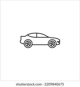 Car front line icon. Simple outline style sign symbol. Auto, view, sport, race, transport concept. Vector illustration isolated on white background.
