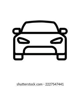 Car front line icon. Simple outline style sign symbol. Auto, view, sport, race, transport concept. Vector illustration isolated on white background. EPS 10.